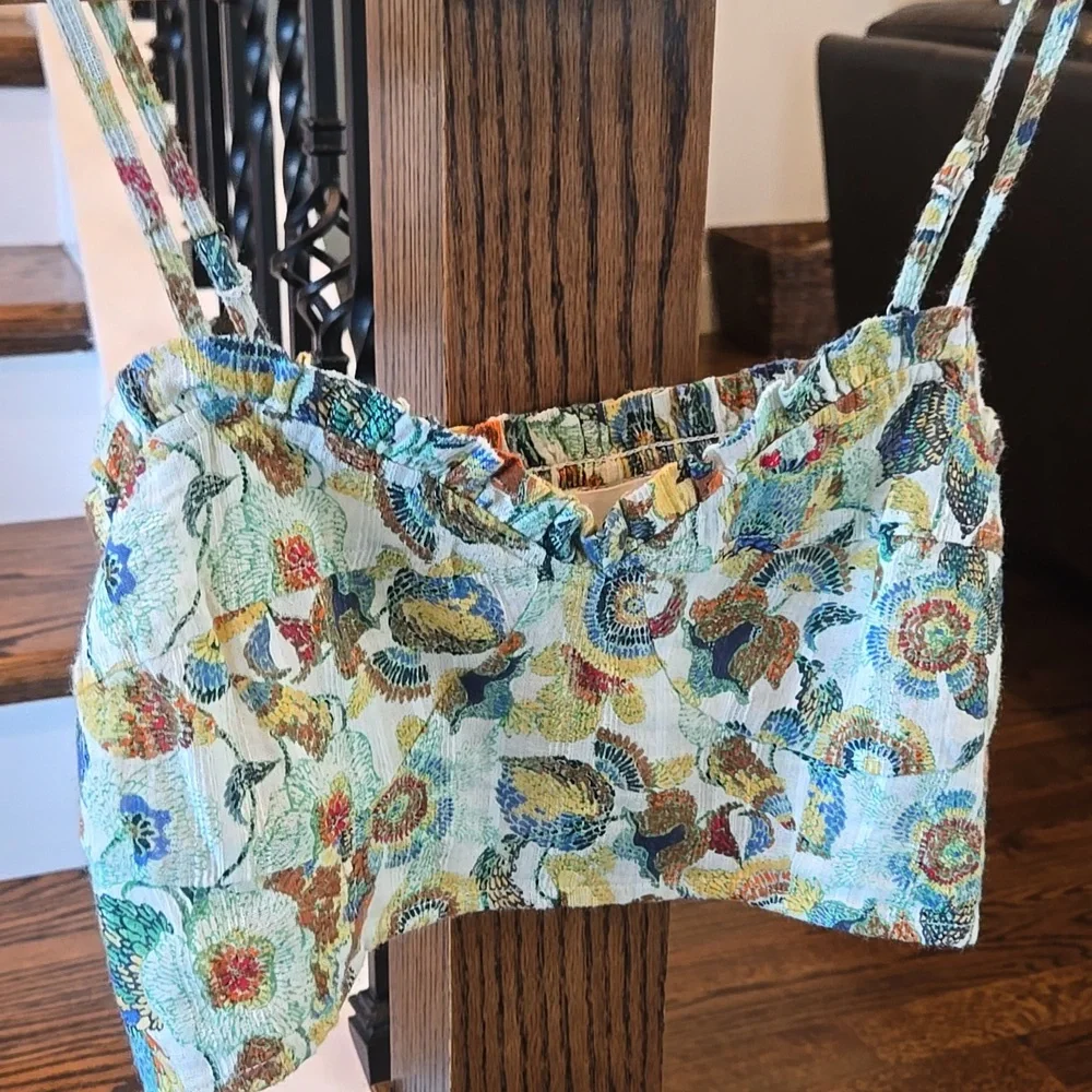Anthropologie 2 Piece Floral Blouse Set